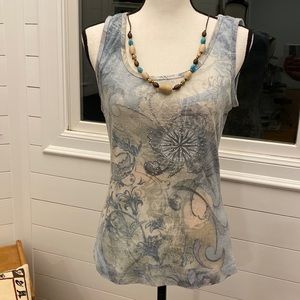 EUC Womens One World Embellished Tank Top